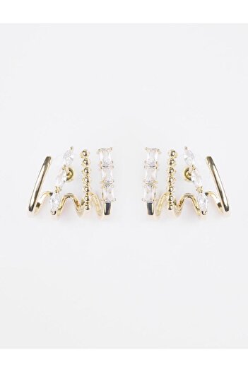 Jimmy Key Gold Color Spiral Pattern Earrings