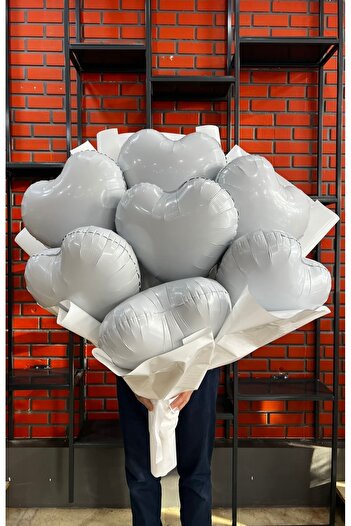 Deniz Party Store Off White Heart Foil Balloon 18 Inch 45 cm 1 Piece