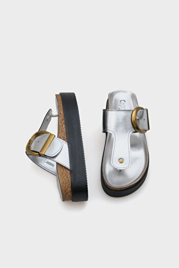 Capone Outfitters Γυναικείες άνετες παντόφλες Margot Wedge με μονή αγκράφα