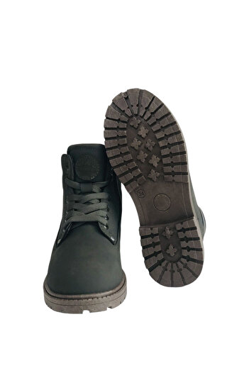Stella Pendenza Yeşil Çocuk Bot Kız Erkek Unisex Ayakkabı Fermuarlı Bağcıklı Kaymaz Taban KP-2156