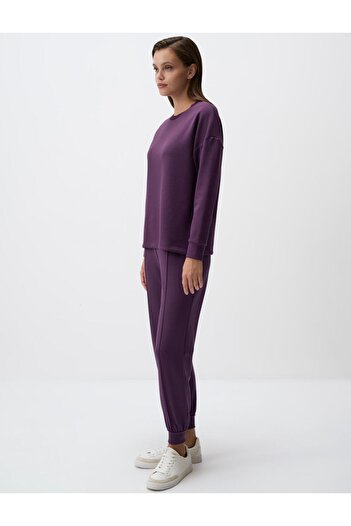 Jimmy Key Purple High Waist Slim Leg Pocket Jogger Pants