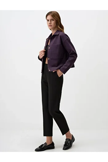 Jimmy Key Black High Waist Short Fabric Trousers