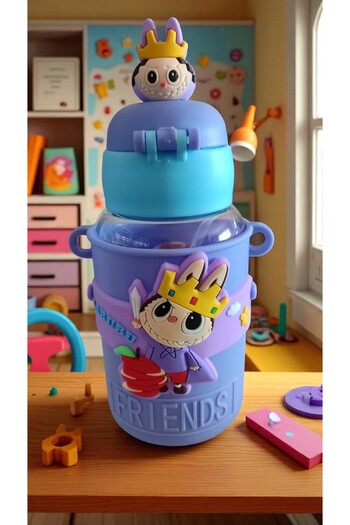 FAMEMUS ACCESSORY Labubu Figured Drawstring Flask Water Bottle