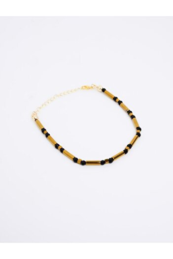 Jimmy Key Black Adjustable Modern Anklet