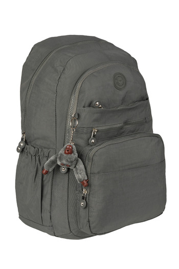Bliss Dark Gray Unisex Daily & Primary & High School Backpack Crinkle Fabric Laptop Compartment Backpack