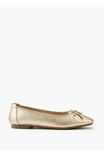 Flora Bella by Shoexpress Quilted Ballerina Shoes with Bow Detail