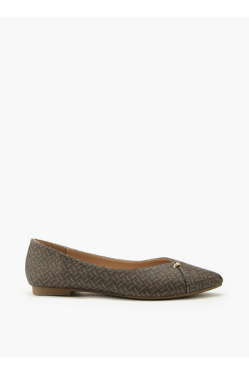 Flora Bella by Shoexpress Monogram Print Slip-On Ballerina Shoes