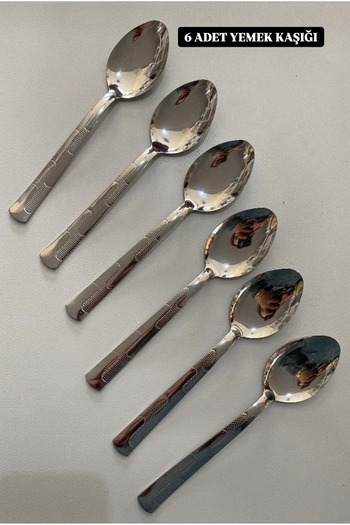 Doğuş Mutfak Food Spoon Ivy Model 6 Pieces 2 ml Thick Stainless Steel