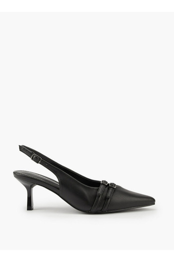 Flora Bella by Shoexpress Buckle Accent Shoes with Flared Heels