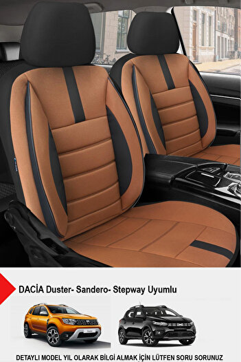 GM-DESIGN Onyx Tan Car Seat Cover (Compatible with Dacia Sandero-Stepway-Duster)