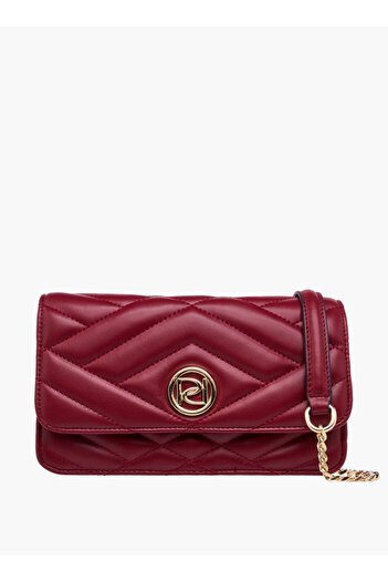 Paprika Quilted Crossbody Bag with Button Closure W 21.5 x H 12.5 x D 7 cm