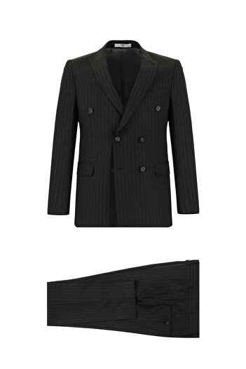 Kiğılı Slim Fit Slim Fit Striped Double-Breasted Suit