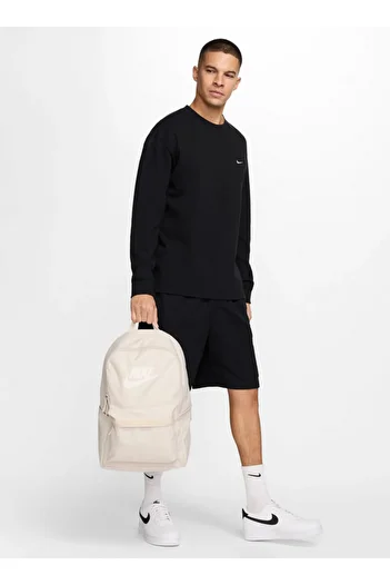 Nike Logo Print School Backpack with Adjustable Straps and Zip Closure