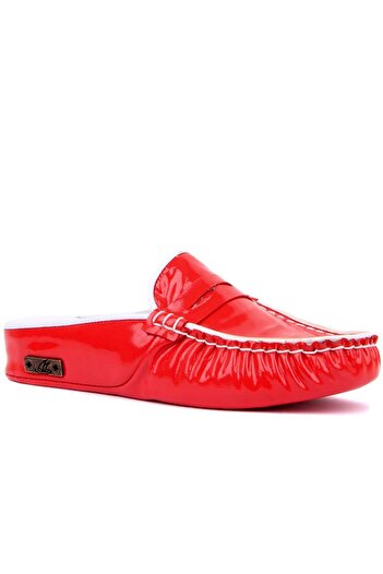 SailLakers - Genuine Leather Red Women's Slippers 109-557-X