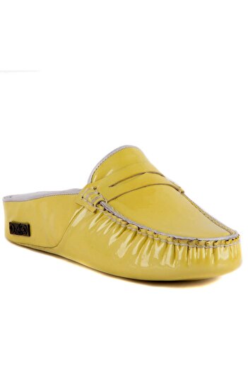 SailLakers - Genuine Leather Yellow Women's Slippers 109-557-X