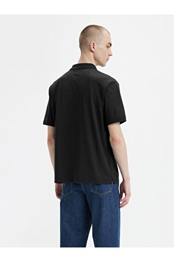 Levi's Men's Comfortable Polo Neck Black T-shirt - A6735-0011