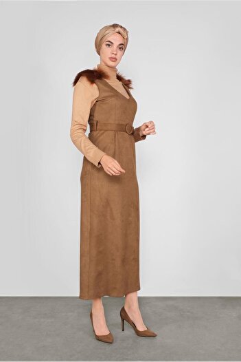 Alvina Suede Gilet με λεπτομέρεια γούνας στους ώμους 41119