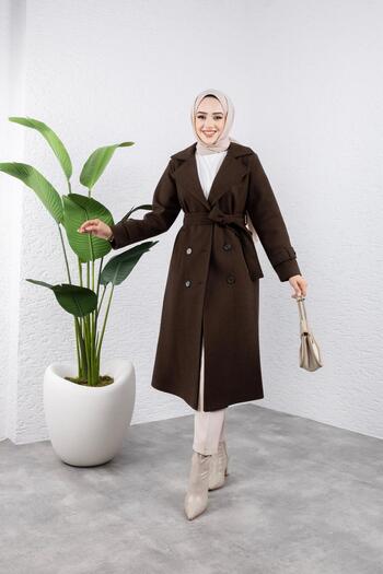 HARMAN BUTİK Women's Bellowed Bellow Coat