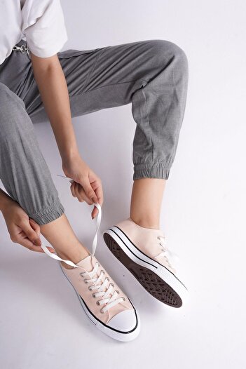 bescobel Unisex Pudra Keten Ayakkabı