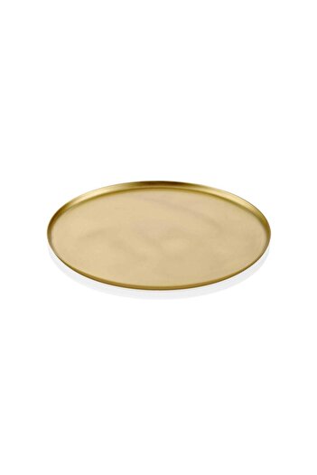 LUKREA Brass Handmade Serving Tray Plain Round Serving Tray 15 Cm London Small Size