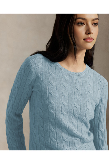 AQE FASHION Pulover de tricotat pentru femei, cu gât rotund, casual, simplu, elegant, albastru bebeluș
