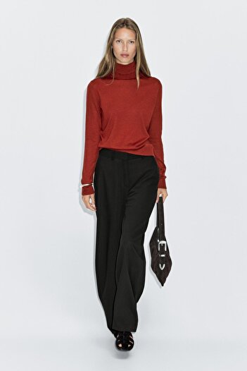 Massimo Dutti Dik yaka yün karışımlı kazak