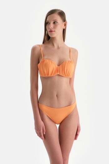 Dagi Covered Strapless Orange Bikini Top