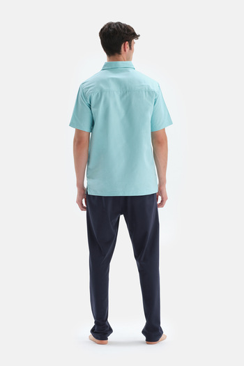 Dagi Green Cotton Polo Neck T-Shirt