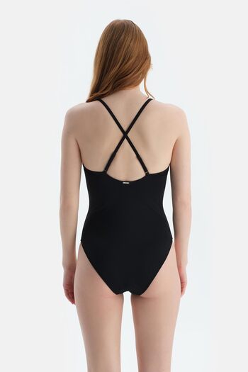 Dagi Black U-Neck Swimsuit