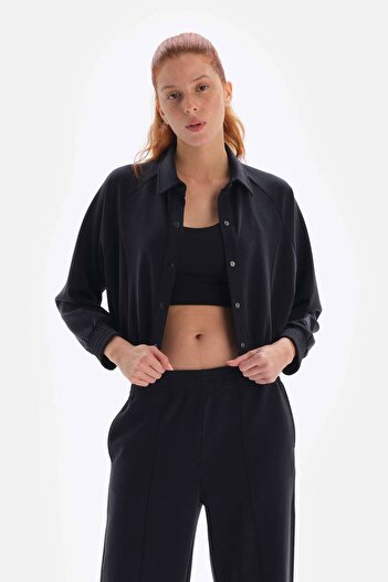 Dagi Black Women's Jacket Buttoned Cupro