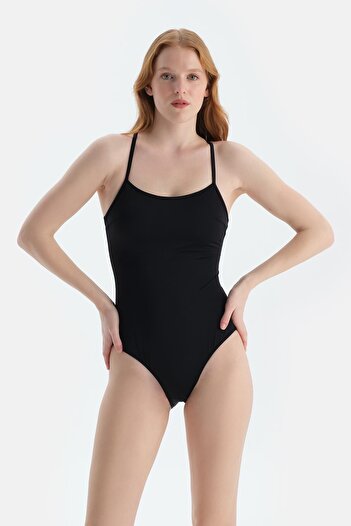 Dagi Black U-Neck Swimsuit