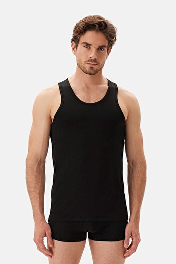 Dagi Black Basic Modal Tank Top