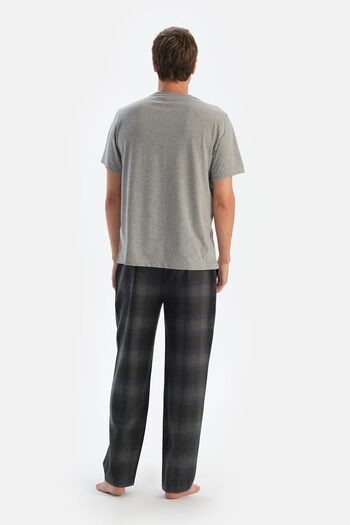 Dagi Smoked Plaid Woven Trousers Pajama Bottoms