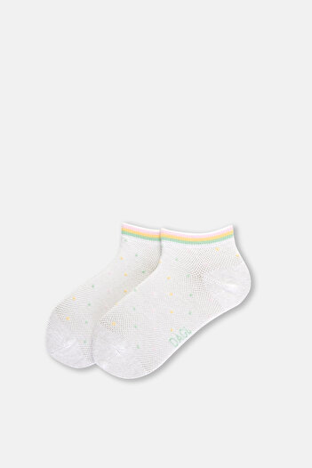 Dagi White Girl's Polka Dot Socks
