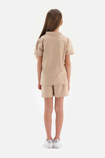 Dagi Brown Natural Colored Two-Thread Unisex Shorts