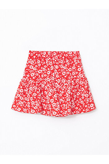 LC Waikiki Fustă de damă cu flori cu talie elastică și pantaloni scurți