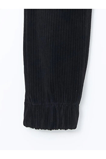 LC Waikiki Lcw Kidsblack Elastic Waist Velvet Girls Cargo Sweatpants