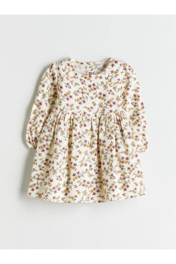 LC Waikiki Crew Neck Long Sleeve Patterned Girls' Dress and Sweater