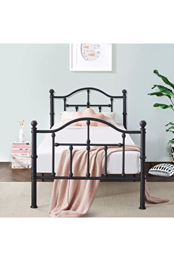 Generic Metal Bed Frame 190x90cm - One Person Bed with Elegant Design Black