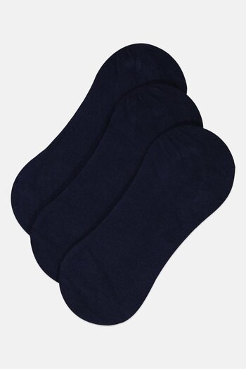 Rocawear Men 3 Pairs Plain Round Invisible Socks, Navy