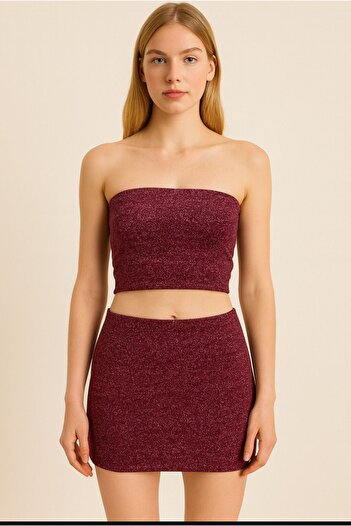NOBLEev Skirt & Straplez Glitter Suit