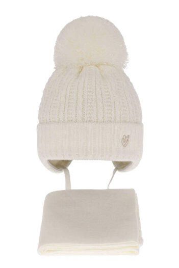 fantasialand Winter set for girls, ivory hat and scarf Marisa