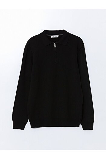 LC Waikiki Black Polo Neck Long Sleeve Men's Knitwear Sweater