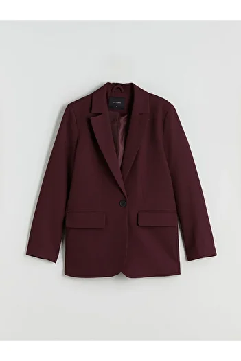 LC Waikiki Burgundy Crepe Women's Blazer Jacket