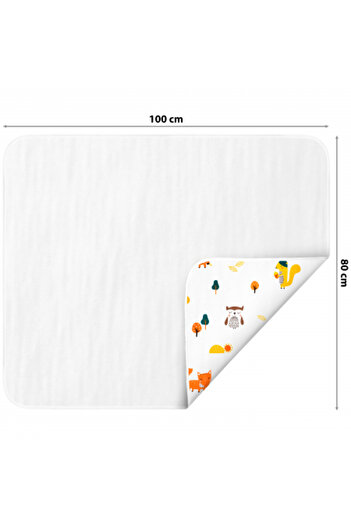 FizioTab Aleza impermeabila copii, FizioTab®, 80x100 cm, absorbanta si lavabila, refolosibila, Forest