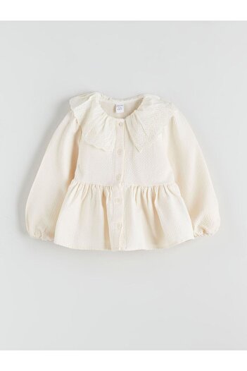 LC Waikiki Beige Cotton Baby Girl Blouse and Pants 2-Piece