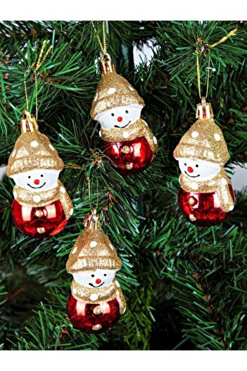 Yenigeldi 4Pcs Gold Hat Snowman Christmas Ornament Christmas Tree Ornament Party Decoration