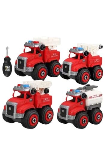 OEM Set 4 Firefighter Cars with Screwdriver