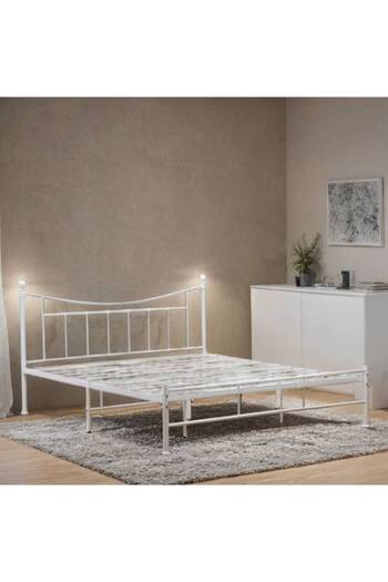 Al Saada Home Metal Bed Frame - 180 X 200 cm - White