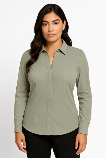 Generic Women’s Classic Long Sleeve Shirt – Elegant Button-Down Blouse
